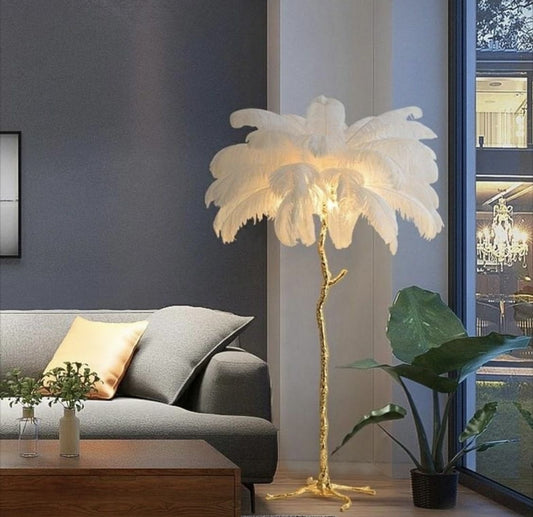 Feather floor lamp